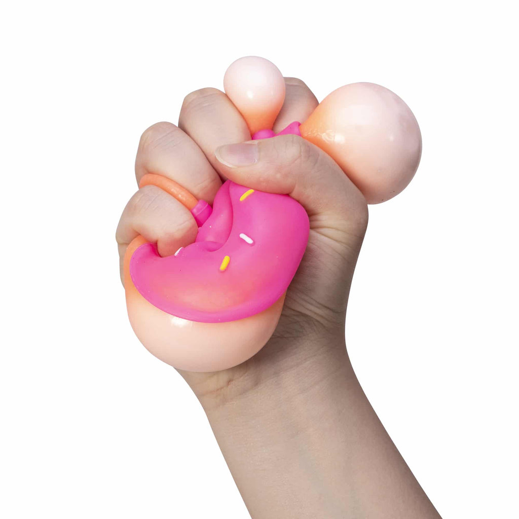 NeeDoh Dohnuts Orange with Prink Frosting and Sprinkles Squished