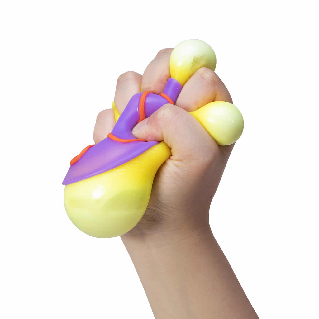 NeeDoh Dohnuts Yellow with Purple Frosting and Orange Icing Squeezed