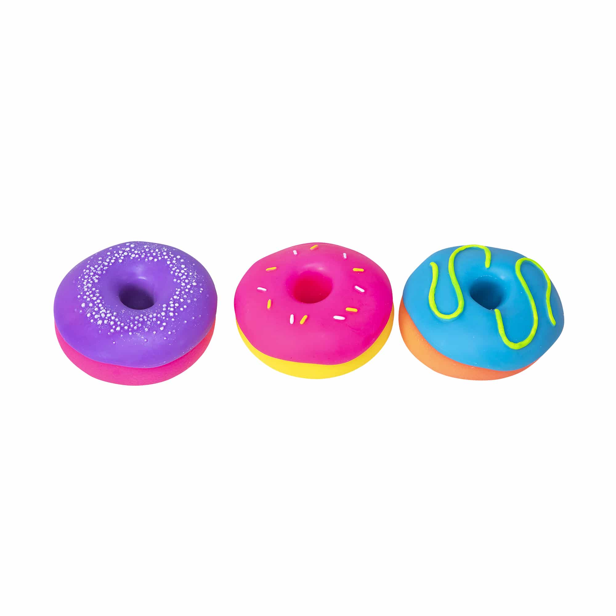 NeeDoh Dohnuts Group - Pink and Purple, Yellow and Pink, Orange and Blue