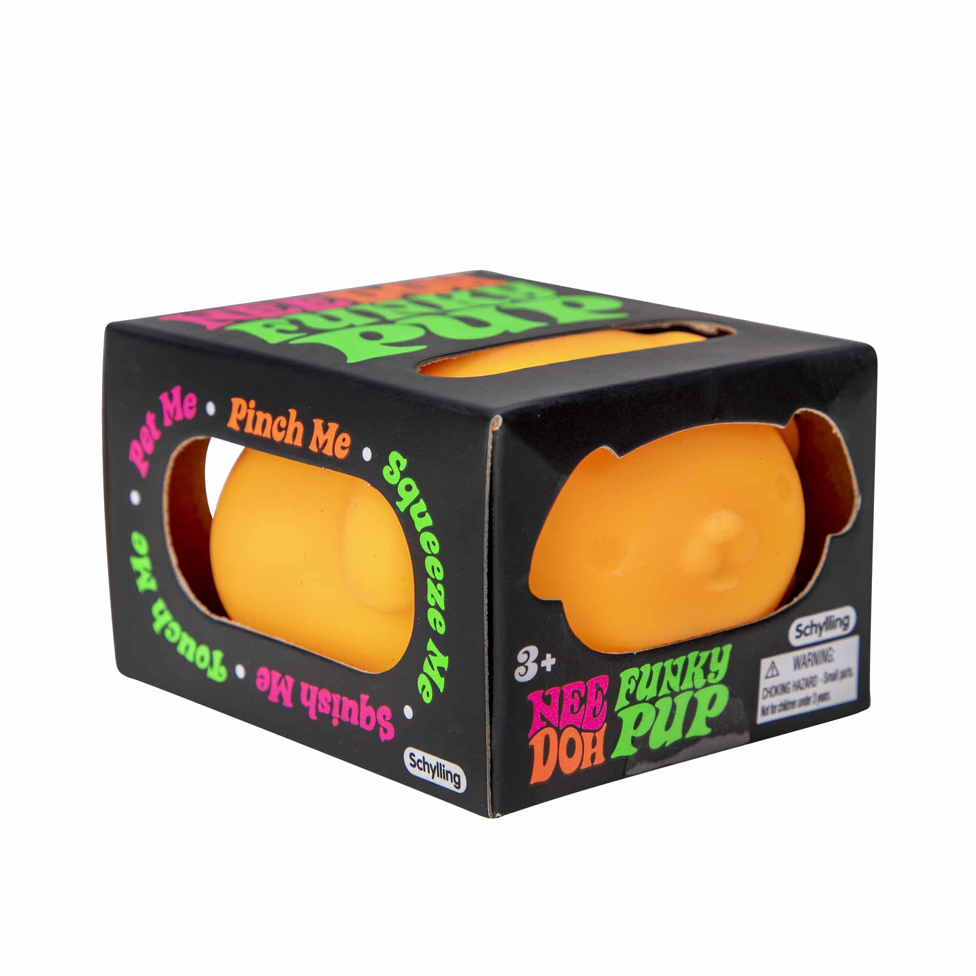 NeeDoh Funky Pup - Orange Pkg 3Q Right