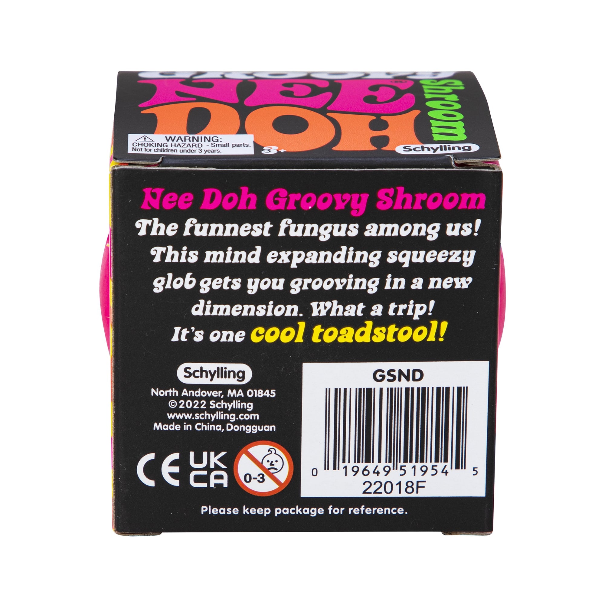 NeeDoh Groovy Shroom - Package Bottom - Orange with Pink Top Mushroom